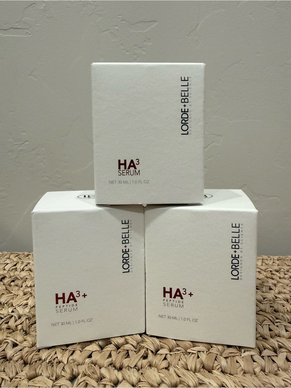 NEW Lorde + Belle HA3+ Peptide Serum Set of 3 Anti Aging Hydrating 1 oz